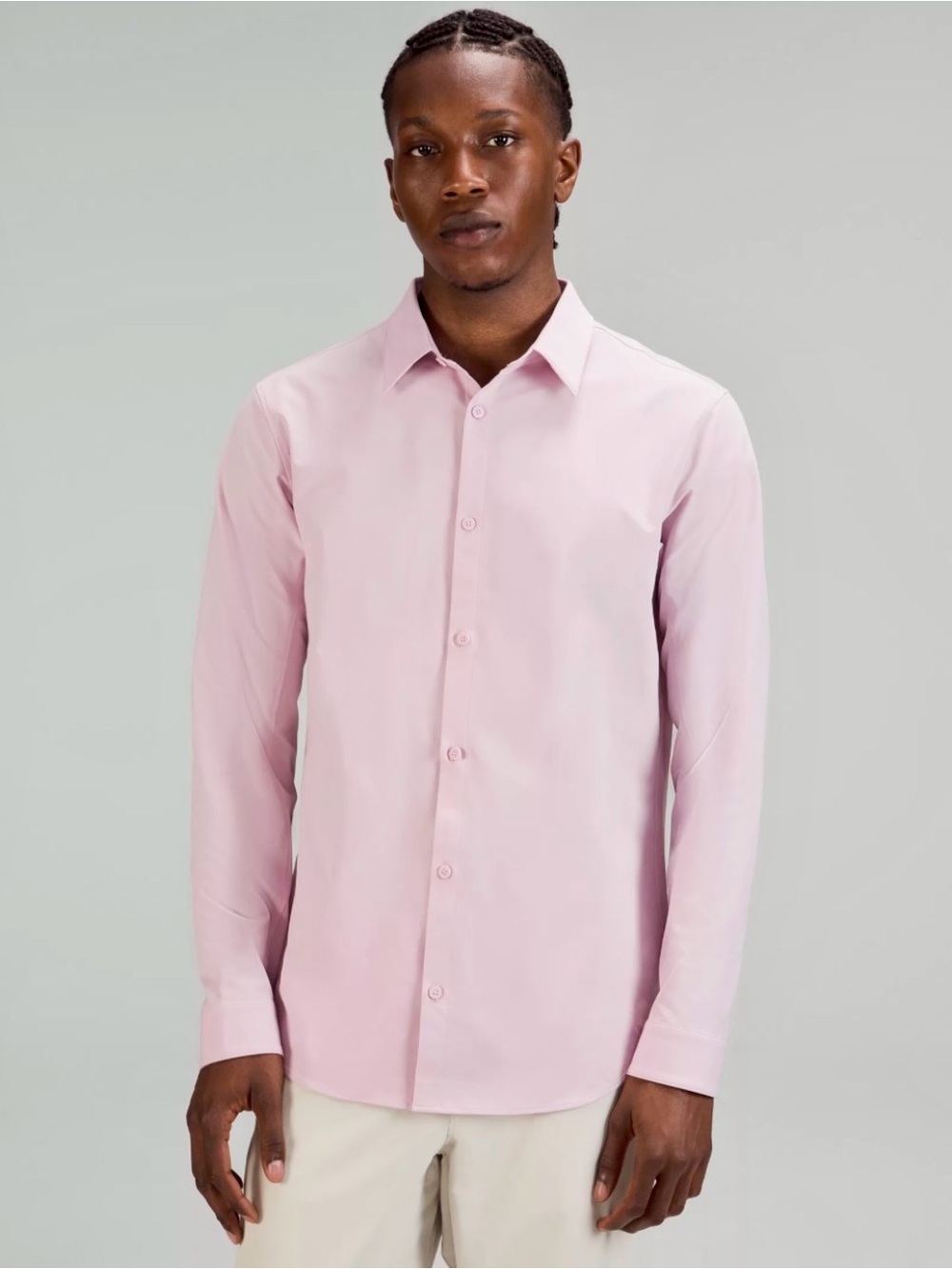 Men's Lululemon Long-Sleeve Dress Shirt - Pink Sz XL